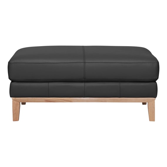 Dante Ottoman in Leather Black