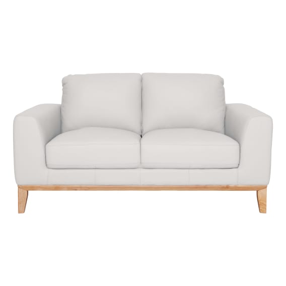 Dante 2 Seater Sofa in Leather Pure White