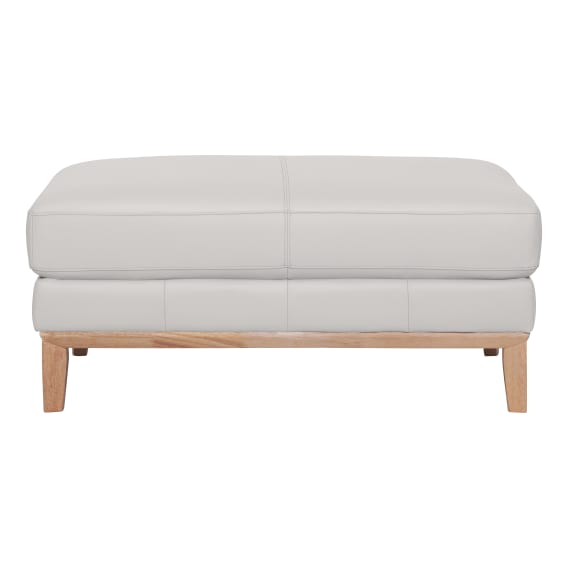 Dante Ottoman in Leather Pure White