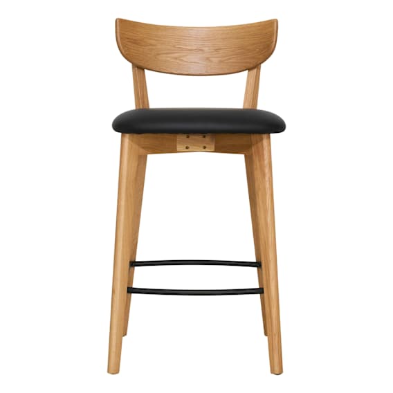 Dane Bar Chair in PU Black / Oak