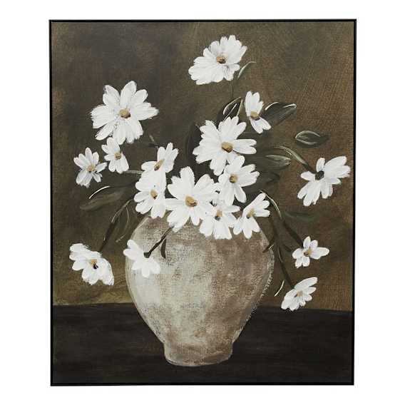 Daisy Arrangement Dark Box Framed Canvas in 100 x 120cm