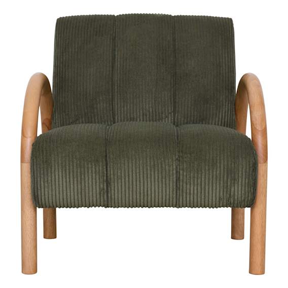 Delta Occasional Chair in Rocket Olive / Clear