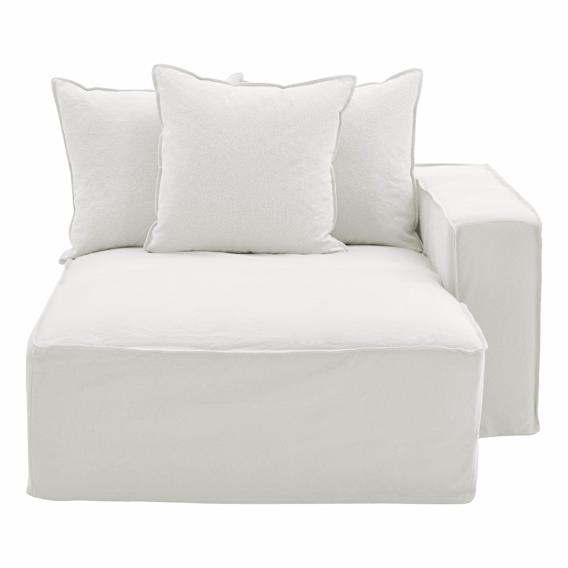 Ella Sofa Chaise RHF in Lis White