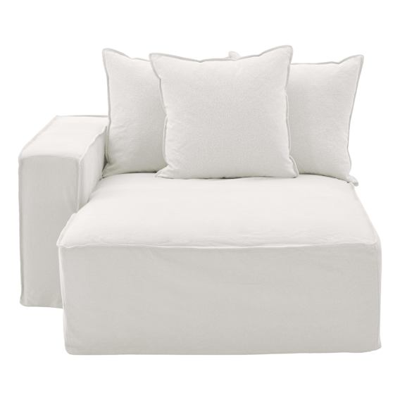 Ella Sofa Chaise LHF in Lis White