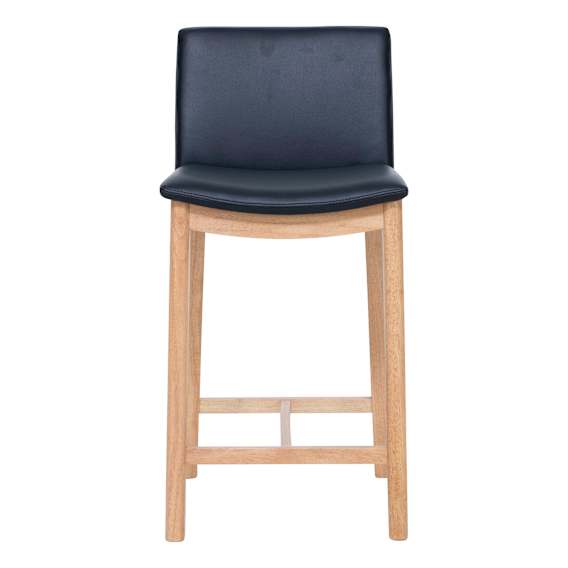 Everest Bar Chair in Leather Black / Clear