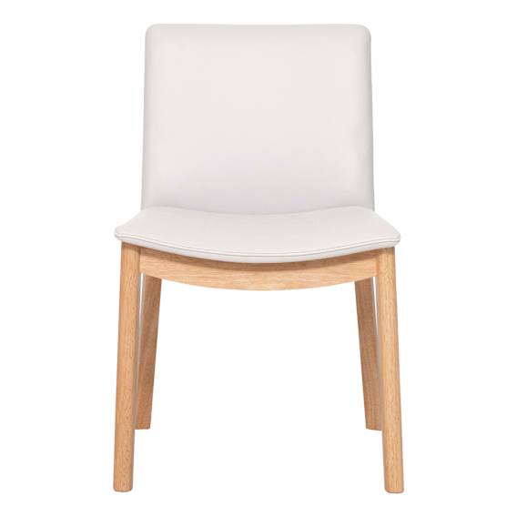 Everest Dining Chair in Leather White / Clear