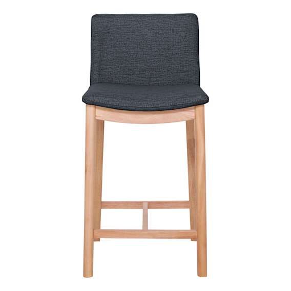 Everest Bar Chair in Grey Fabric / Clear