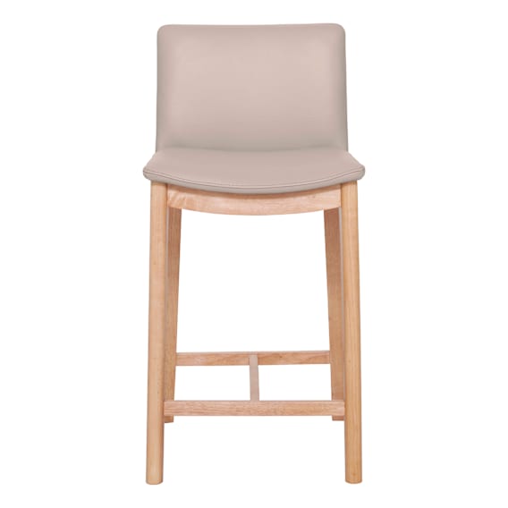 Everest Bar Chair in Leather Light Mocha / Clear