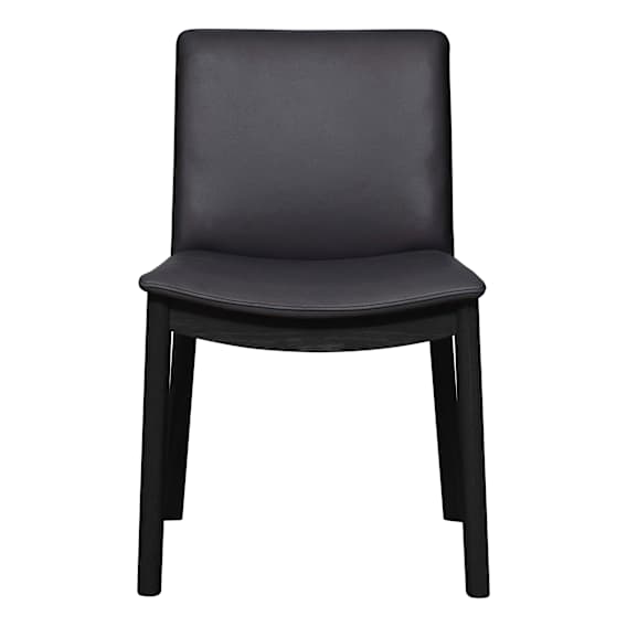 Everest Dining Chair in Leather Black / Black