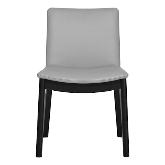Everest Dining Chair in Leather Pewter / Black