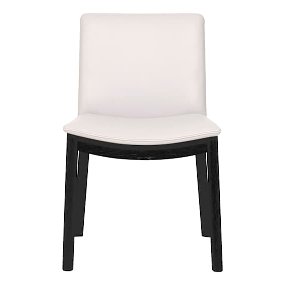 Everest Dining Chair in Leather White / Black