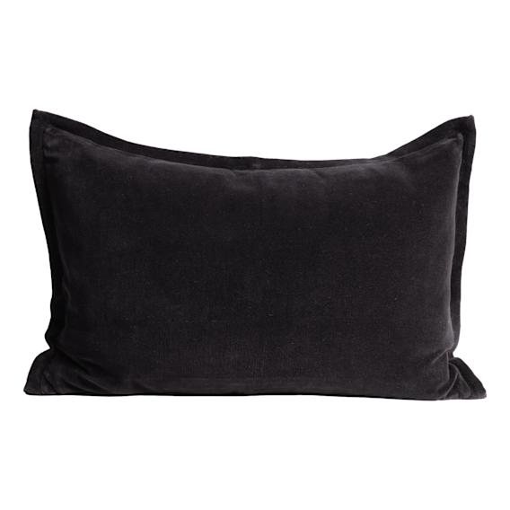 Evelyn Feather Fill Cushion 60x40cm in Black