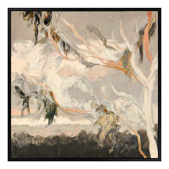 Evening Gum Leaves Box Framed Canvas in 63 x 63cm