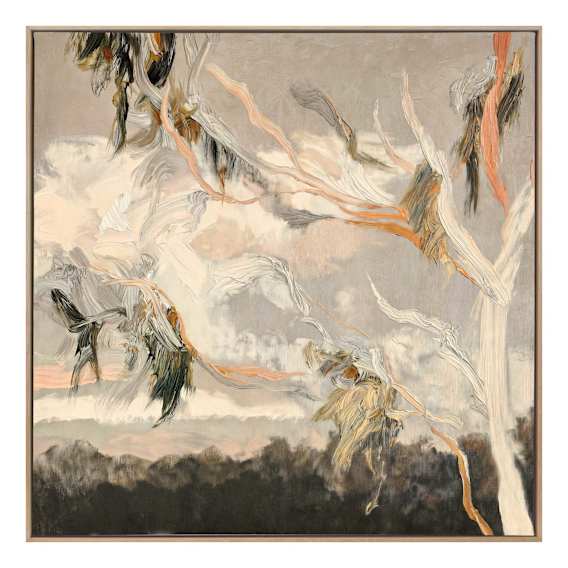 Evening Gum Leaves Box Framed Canvas in 123 x 123cm