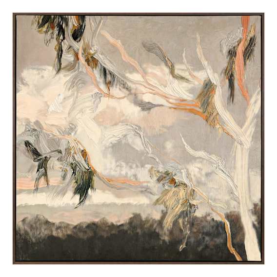Evening Gum Leaves Box Framed Canvas in 63 x 63cm