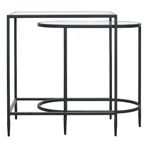 Felix Nest of Tables in Powdercoated Iron / Glass