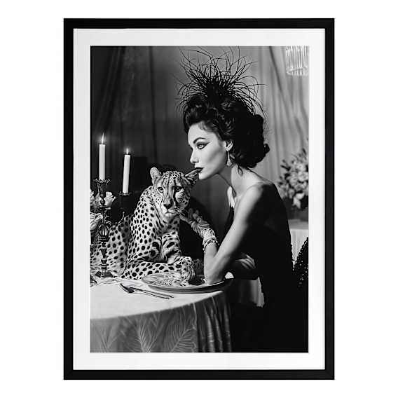 Feline Couture Framed Print in 55 x 70cm