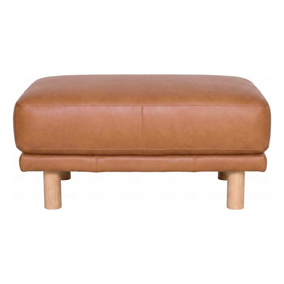 Felix Small Ottoman in Jersey Leather Camel