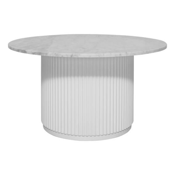Fonda Round Coffee Table 84cm in Carrara Marble/White