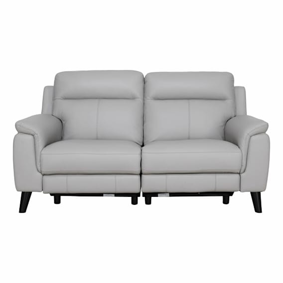 Forbes 2 Seater Recliner Sofa in Leather Pewter