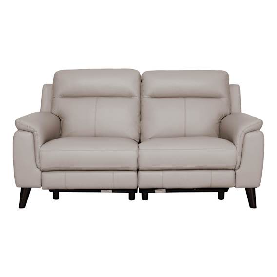 Forbes 2 Seater Recliner Sofa in Leather Light Mocha