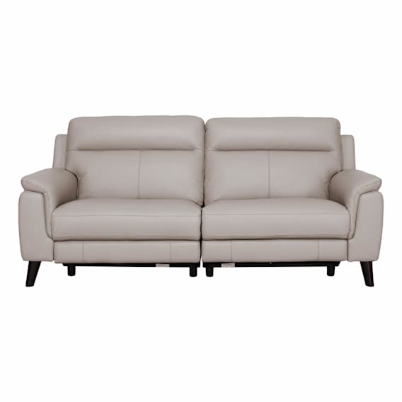 Forbes 3 Seater Recliner Sofa in Leather Light Mocha