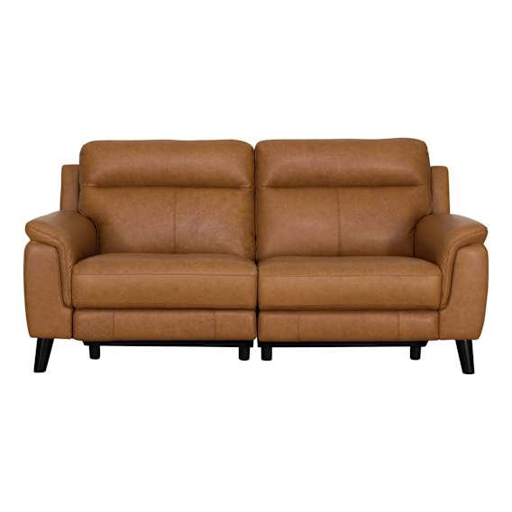Forbes 2 Seater Recliner Sofa in Urbane Leather Light Brown