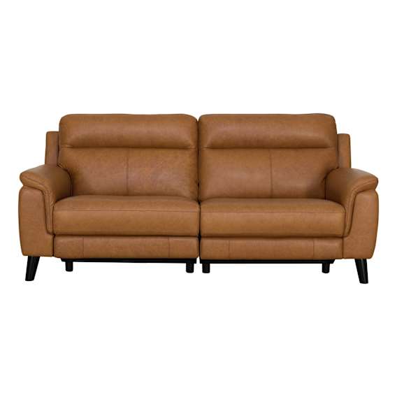 Forbes 3 Seater Recliner Sofa in Urbane Leather Light Brown
