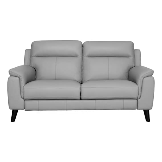 Forbes 2 Seater Fixed Sofa in Leather  Pewter