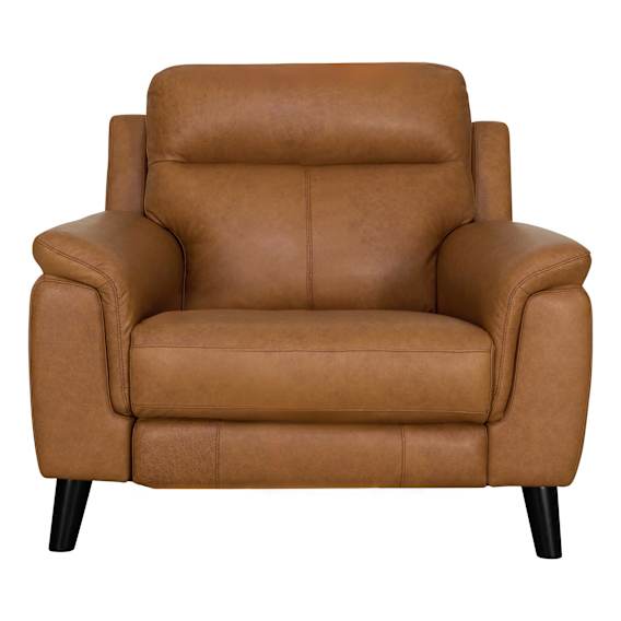 Forbes Fixed Armchair in Urbane Leather Light Brown