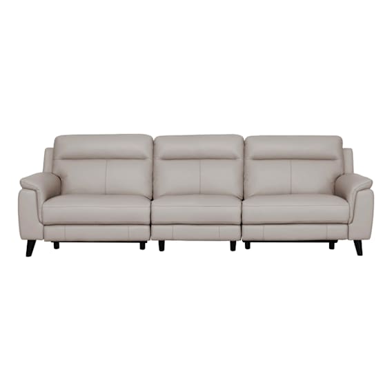 Forbes 3.5 Seater Recliner Sofa in Leather Light Mocha