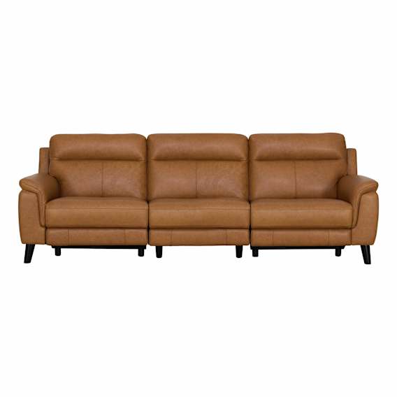 Forbes 3.5 Seater Recliner Sofa in Urbane Leather Light Brown