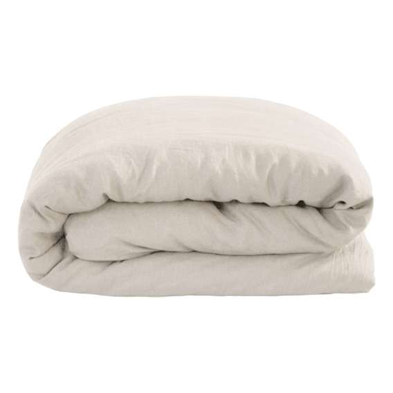 French Flax Linen Quilt Cover Set King in Pebble