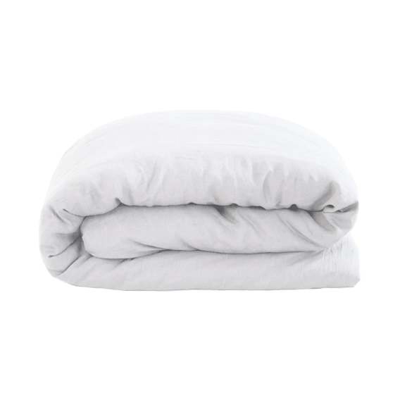 French Flax Linen Quilt Cover Set King in White