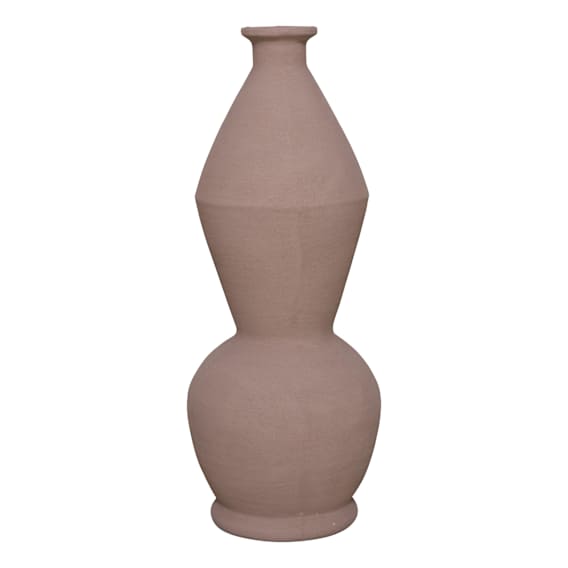 Geo Sculptural Vase 23x60.5cm in Chocolate