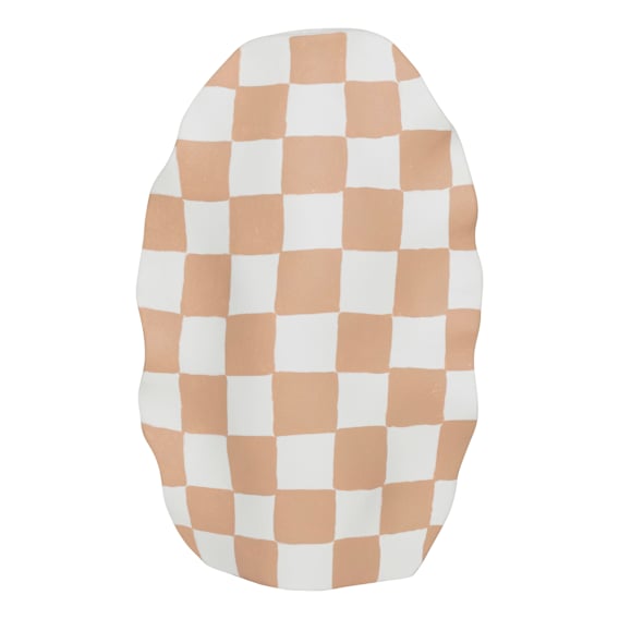 Gia Vase Large 29x45cm in White / Caramel