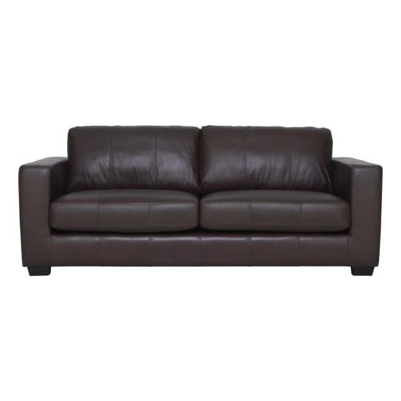 Gordon 3 Seater Sofa in Leather Dark Chocolate