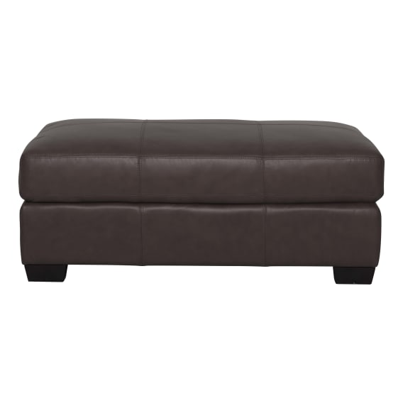 Gordon Ottoman in Leather Dark Chocolate