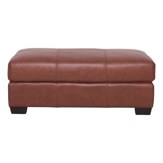 Gordon Ottoman in Leather Cognac