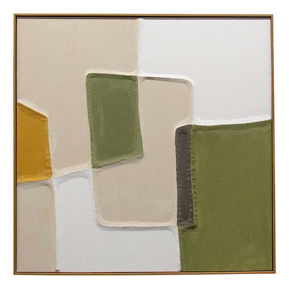 Green Maze 2 Box Framed Canvas in 100 x 100cm