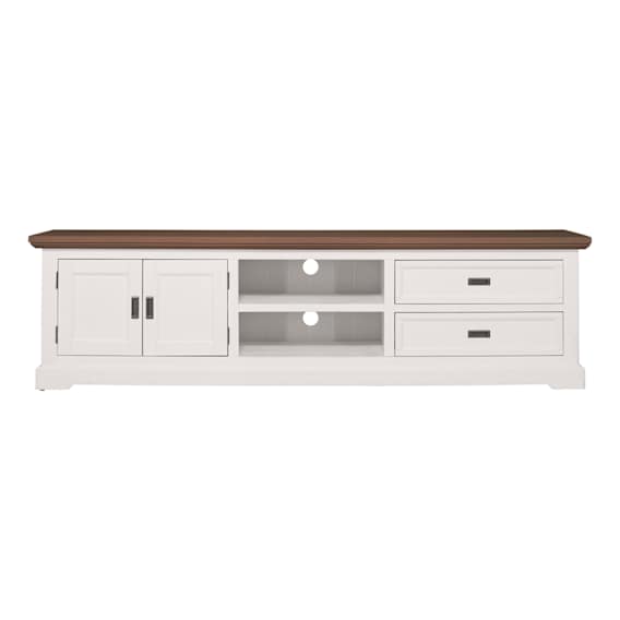Hamptons Entertainment Unit 220cm in Acacia Two Tone