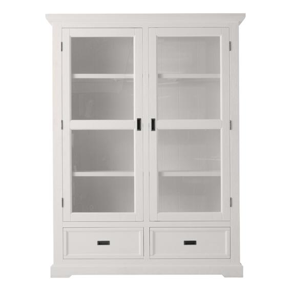 Hamptons Double Display Unit in Acacia White