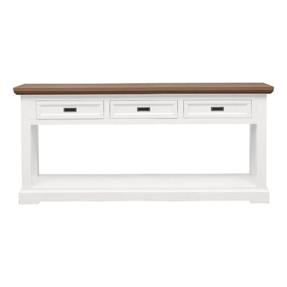 Hamptons Console Table 175cm Drawer in Acacia Two Tone