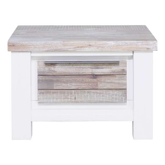 Halifax Side Table 60cm in Acacia Grey / White