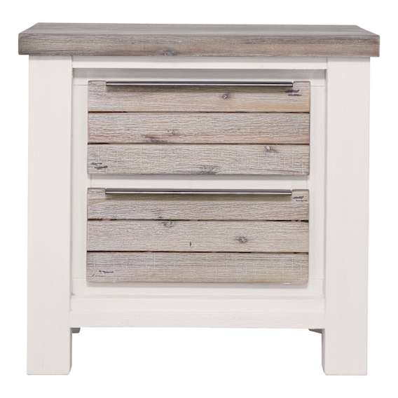 Halifax Bedside Table 58cm in Acacia Grey / White