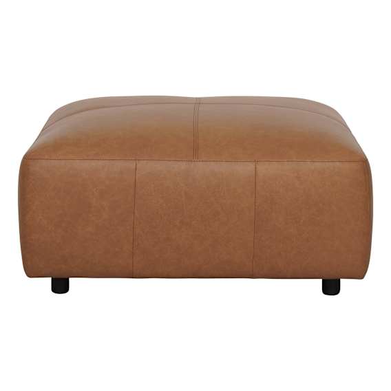 Harry Ottoman in Urbane Leather Light Brown