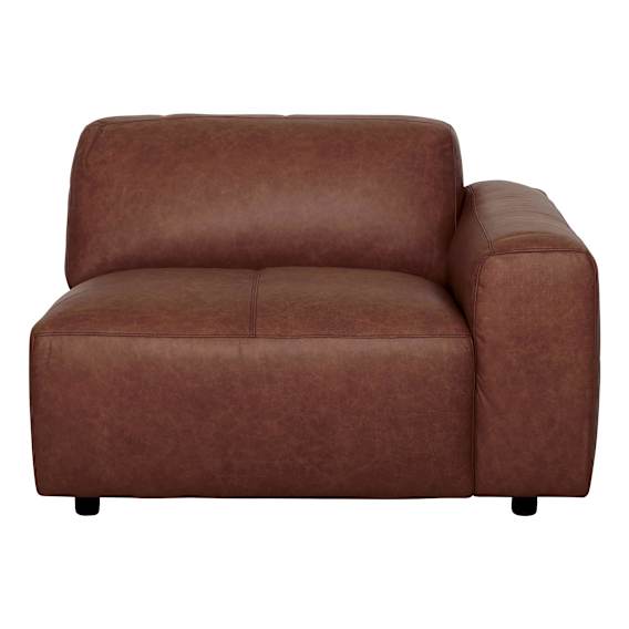 Harry Sofa End RHF in Urbane Leather Dark Brown