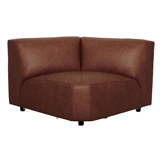 Harry Sofa Corner in Urbane Leather Dark Brown