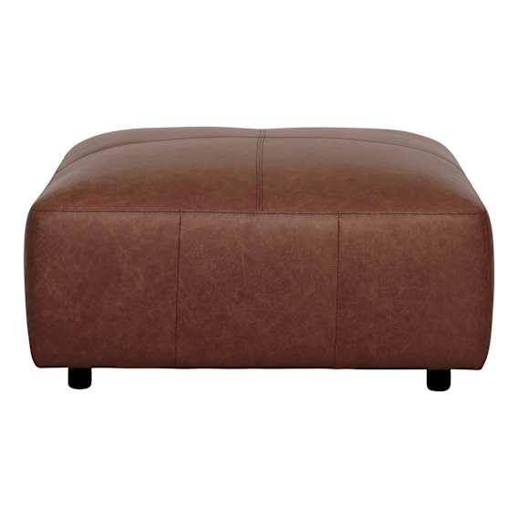 Harry Ottoman in Urbane Leather Dark Brown