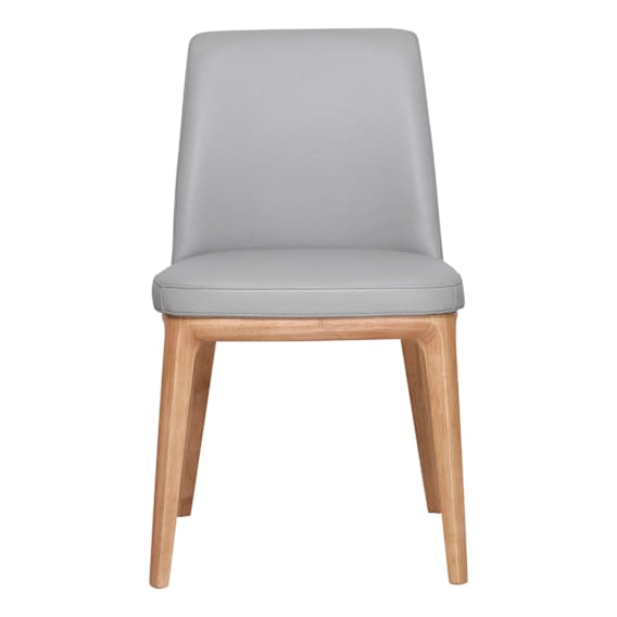 Hayes Dining Chair in Leather Pewter / Clear